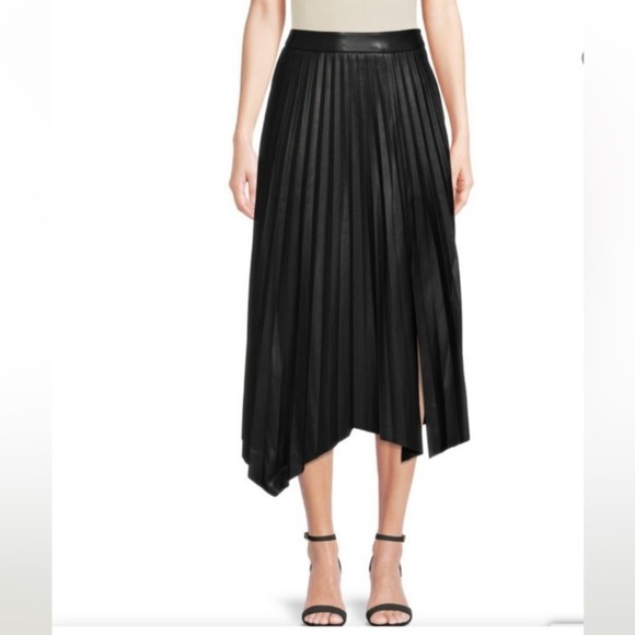 Jupe Elie Tahari Lelia Noire – Taille 0 – Coupe Crayon, Métallisée